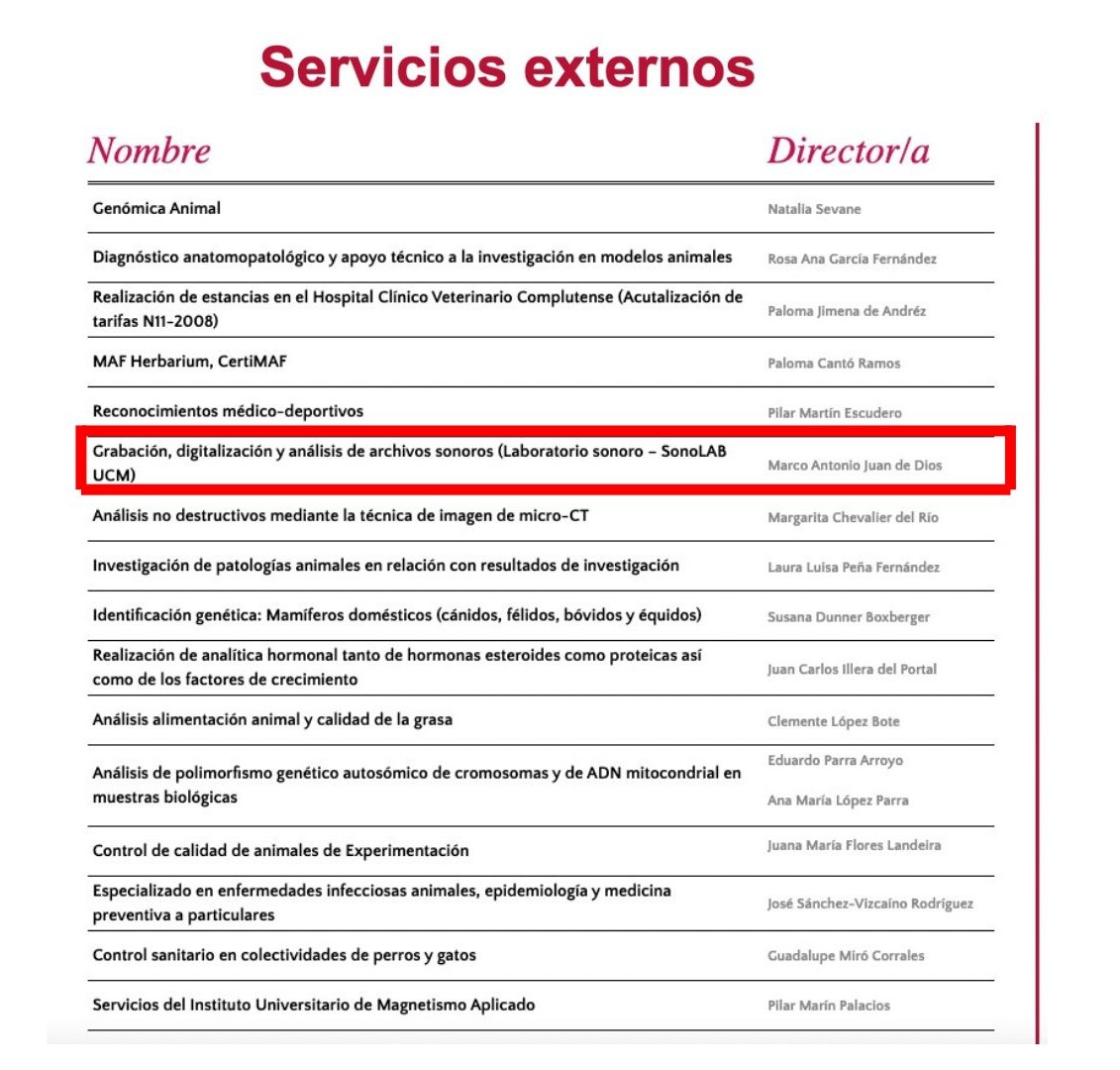 SonoLAB se integra en el catálogo de servicios externos de la Universidad Complutense de Madrid